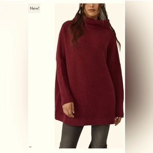 NWT Free People Ottoman Sweater Size Medium Color Pomegranate Wine
